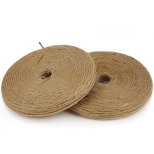 PerkHomy 1200 Feet (2Pcs*600ft) Jute Twine String for Crafts Gift