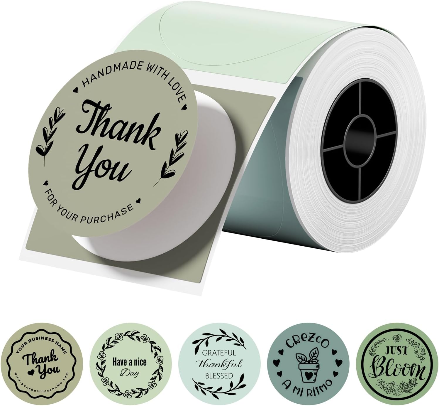 Phomemo Green Gradient 5 Color Circle Labels, Use for M110/M100/M220/M108