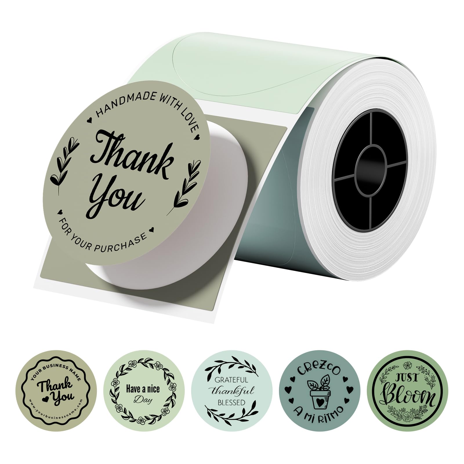 Phomemo Green Gradient 5 Color Circle Labels, Use for M110/M100/M220/M108