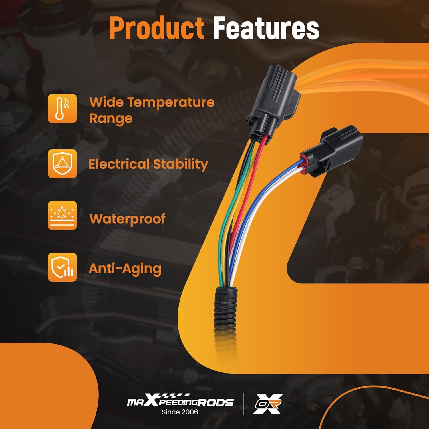 maXpeedingrods 7 Way RV Blade Trailer Wiring for Ford F-250 F-350 F-450 F-550 Super Duty F-650 2020-2024, Vehicle-Side Custom RV Blade 7-Pin Trailer Wiring Harness 56443