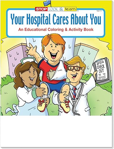 ZOCO - Aprende sobre hospitales - Libros educativos para colorear para niños (paquete de 25 unidades, sin crayones) - Educación médica y de salud -