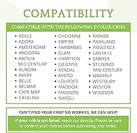 Vista 2 de Kit de conversión de tamaño completo, rieles de cama para cunas convertibles Evolur para bebé, riel de madera maciza, riel de cama para niños