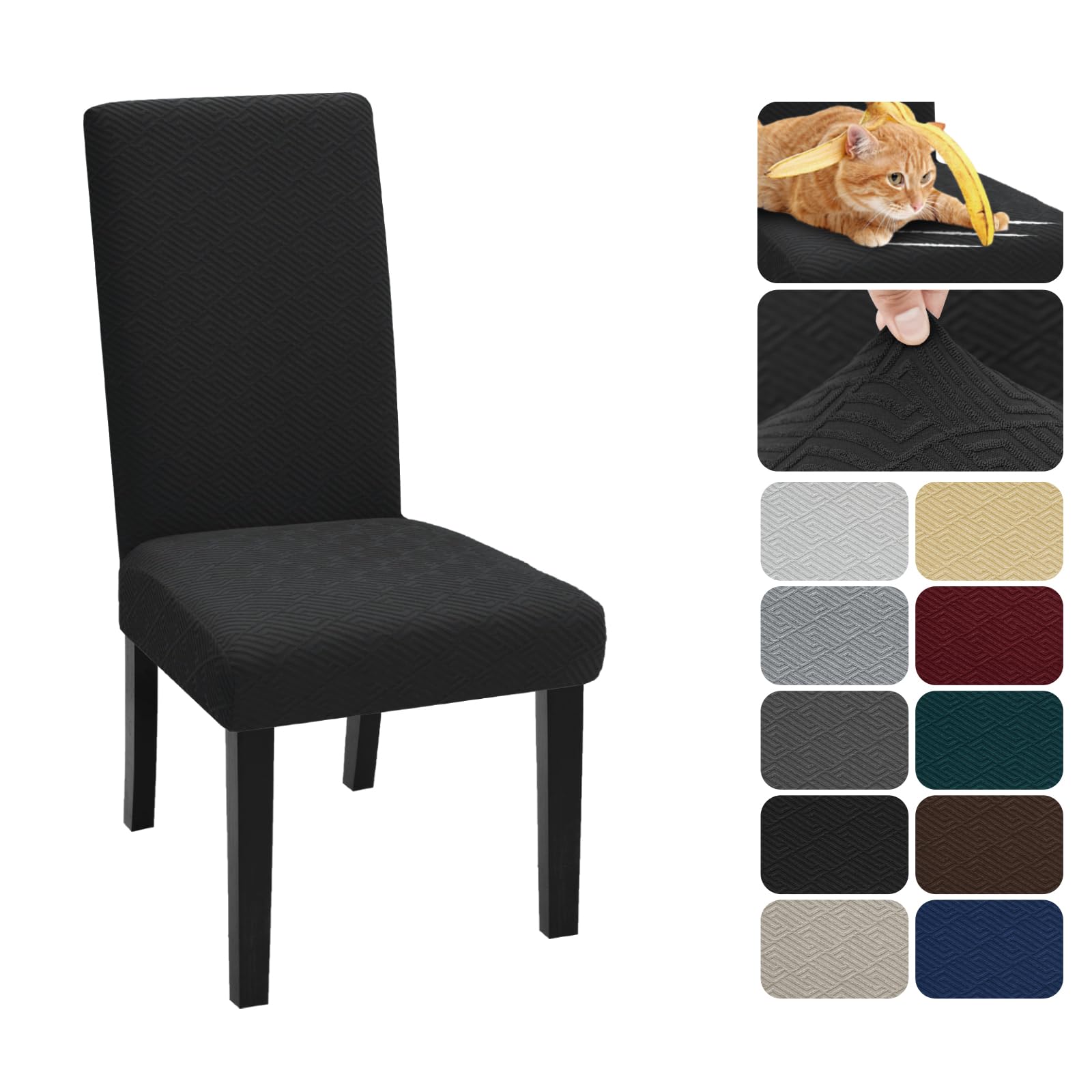 XINEAGE 2 Packs Newest Pattern Dining Chair Slipcover Parsons Chair Furniture Protector Stretch Chair Covers for Dining Room Restaurant