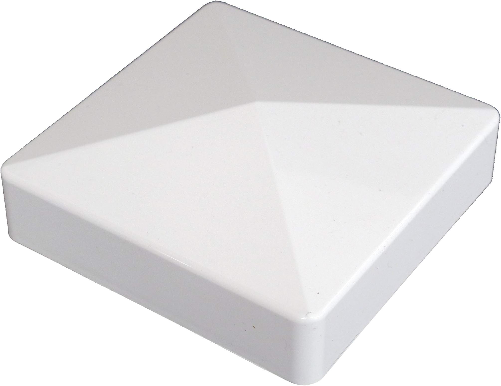 Vinyl/PVC True 4" x 4" External Pyramid Post Cap (Not for Wood Posts) (White)