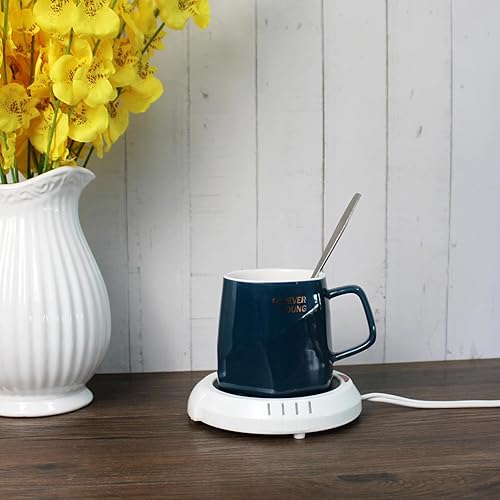 Miniatura 4 de CVHOMEDECO. Calentador de velas grande, calentador de cera para derretir de forma segura los aromas sin llama, calentador de tazas para mantener el