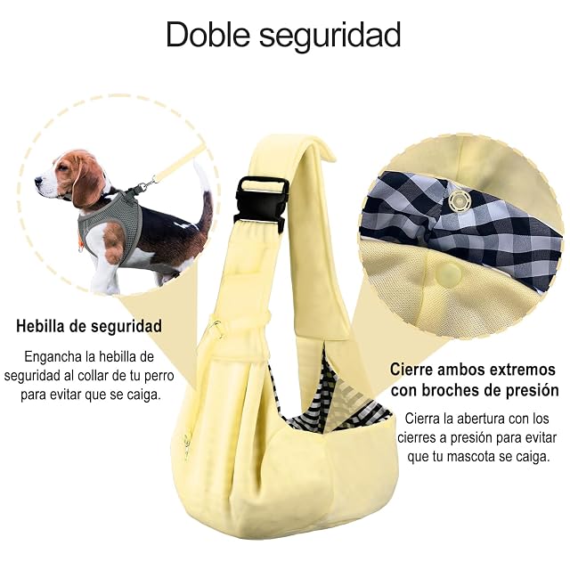 Foto 4 de 7 de PetLoft Transportin Perro Pequeño,Bolso Bandolera para Perro,Ajustable Bolsa de Hombro Cruzada para Perro…