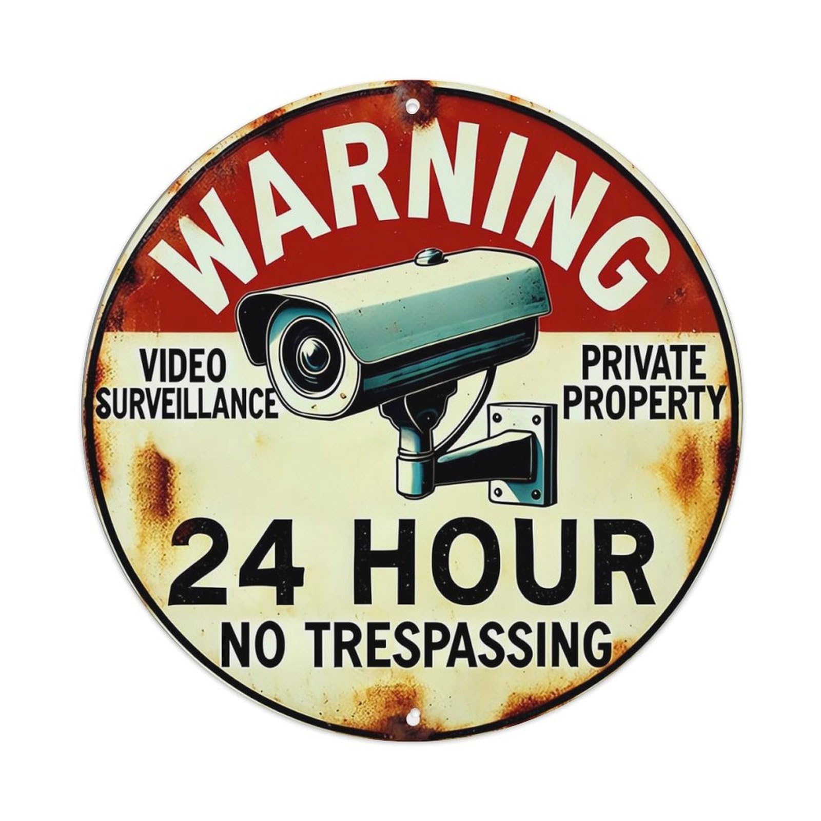 Warning Video Surveillance Private Property Tin Sign Metal Poster Vintage Metal Signs for Home Man Cave Bar Cafe Kitchen laundry room Wall Decorations 8x8 inches