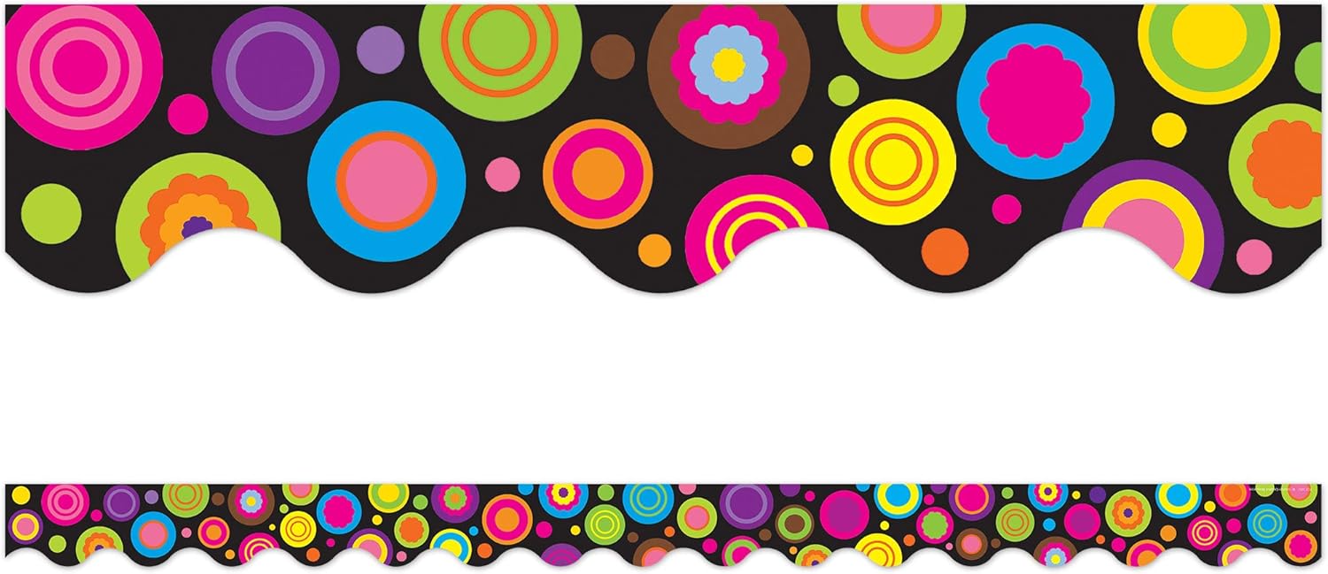 Teacher Created Resources Colorful Circles Scalloped Border Trim (5157)
