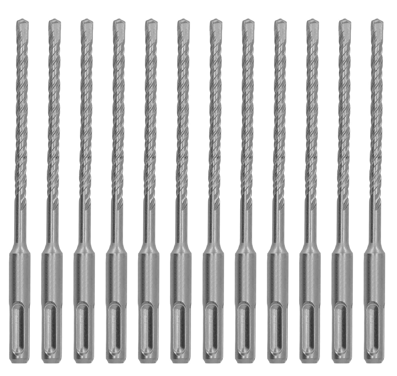 SDS Plus Hammer Drill Bit 12Pcs 1/2 in. x 8 in. Masonry Concrete Rock Drill