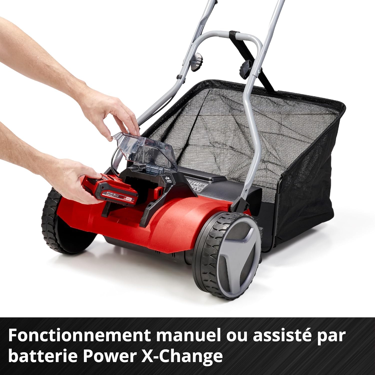 Einhell Tondeuse à Gazon Manuelle sans Fil GE-HM 18/38 Li - Solo Power X-Change (18V, axe de Coupe sur roulement à Billes avec 5 Lames) Livré sans Batterie ni Chargeur
