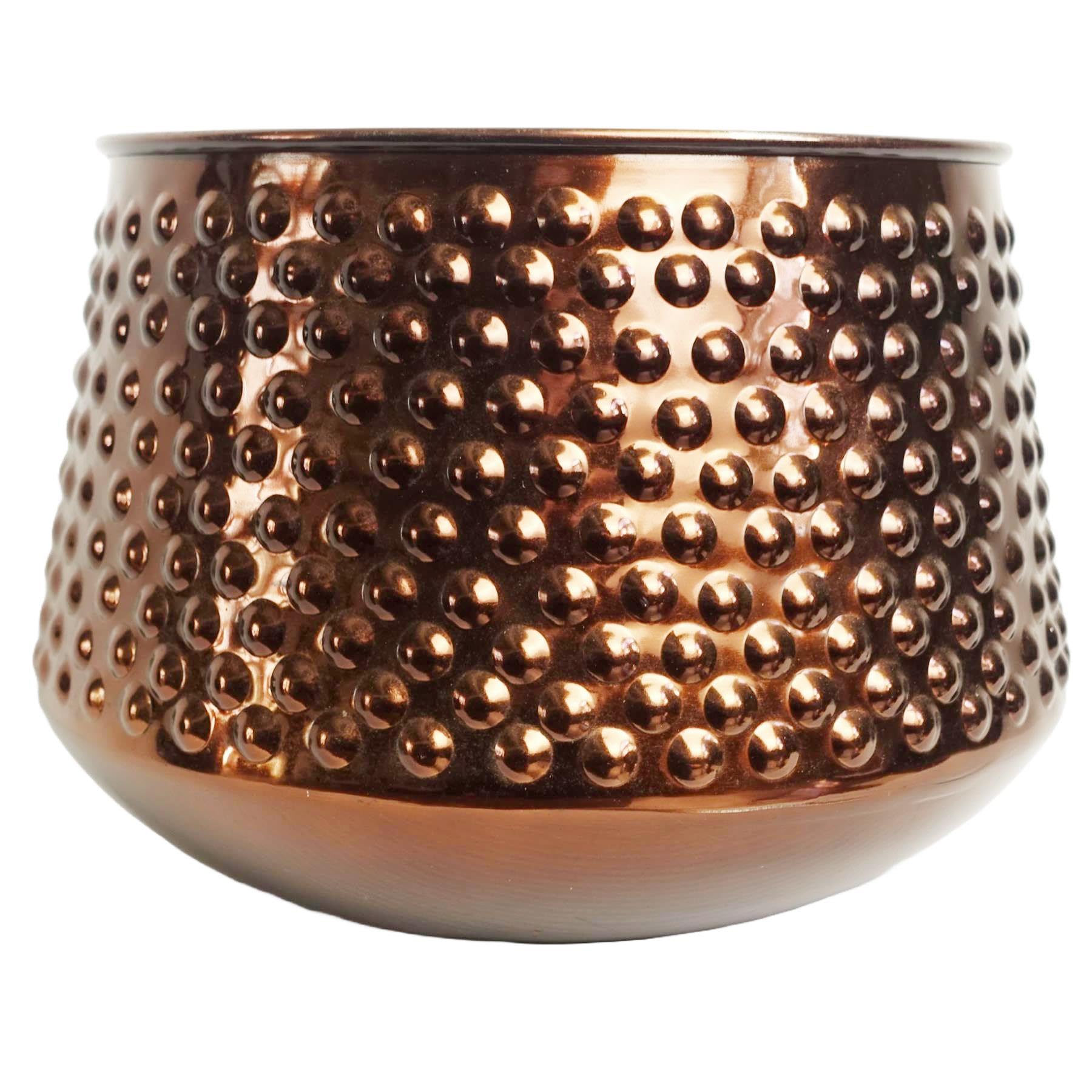 Leaf Metal Decorative Planter, Copper