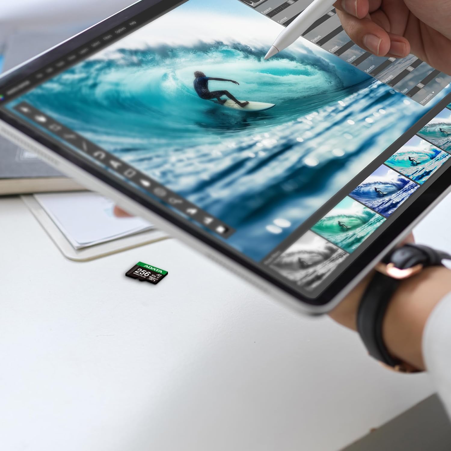 ADATA 256GB Speed Plus MicroSDXC UHS-I U3 Class 10 Memory Card with Adapter Color Black with Green