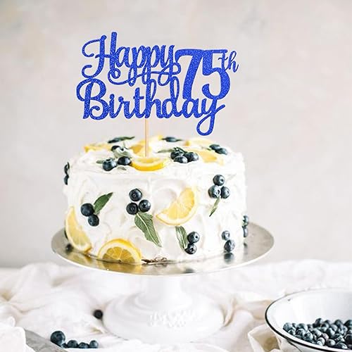 Rose Gold Happy 75th Birthday Cake Topper,Cheers To 75 Years,happy 75th Birthday Cake Topper,75th Anniversary Cake Topper, Men And Women 75 Years Old Happy Birthday Party Decoration