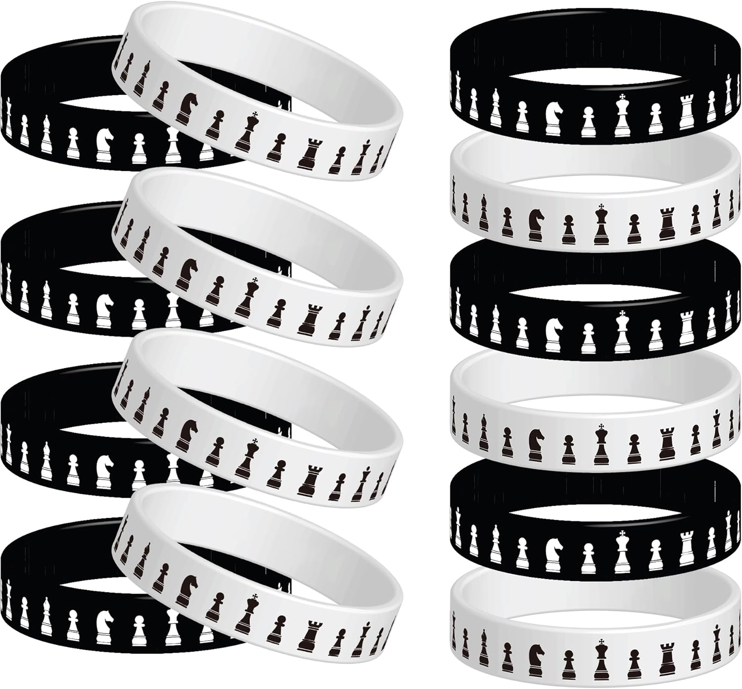 24 Pcs Chess Theme Rubber Silicone Wristbands Chess Competition Decorations Birthday Party Favors Supplies Decorations - Image 4