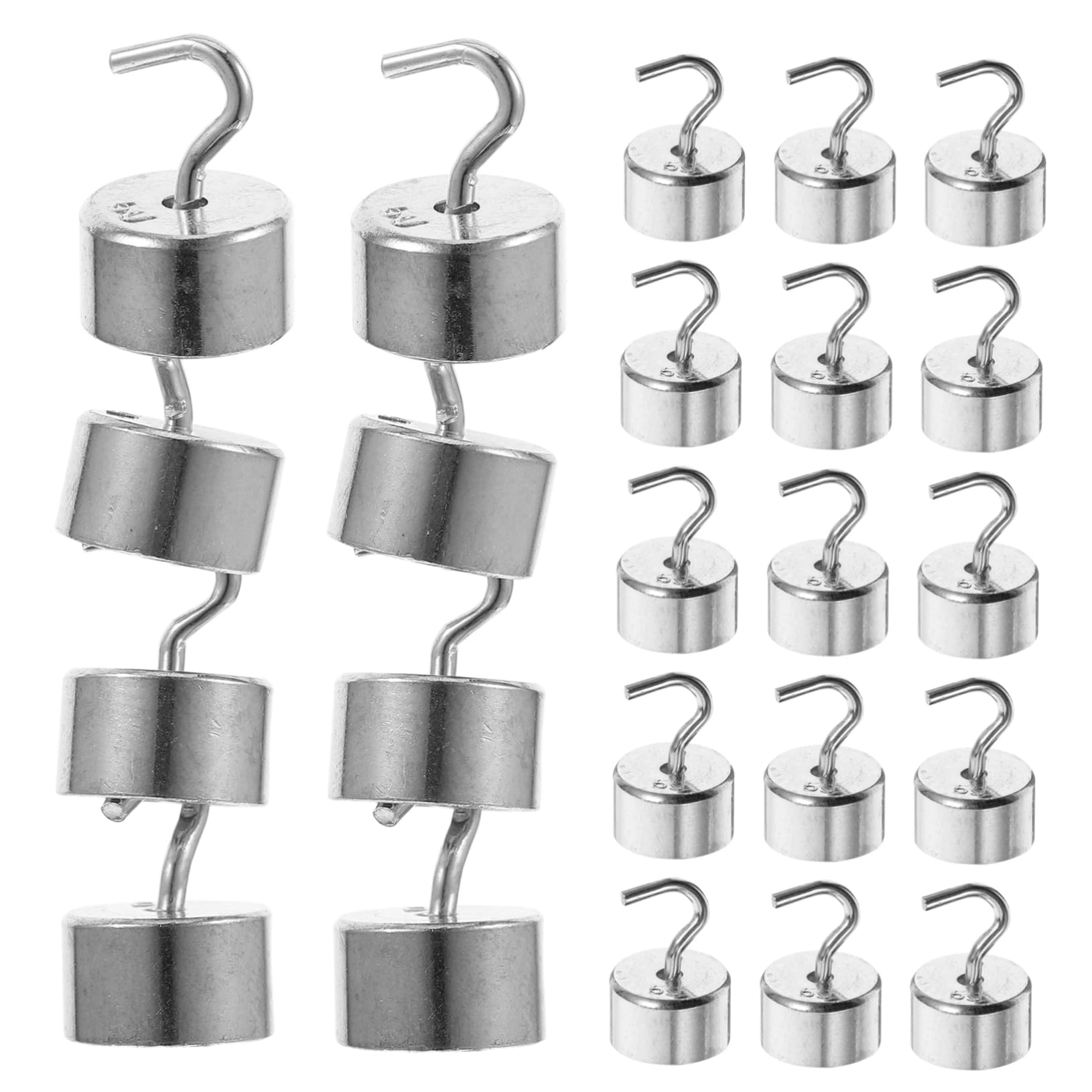 KICHOUSE Educational Lab Equipment 50pcs 5g Chromium-Plated Hook Weights Set Physics Mechanics Experiment