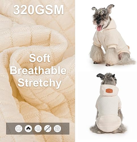 Vista 250 de BEAUTYZOO Suéter con capucha para perros pequeños y medianos con bolsillos, ropa para perros pequeños y medianos, abrigos de algodón laminado