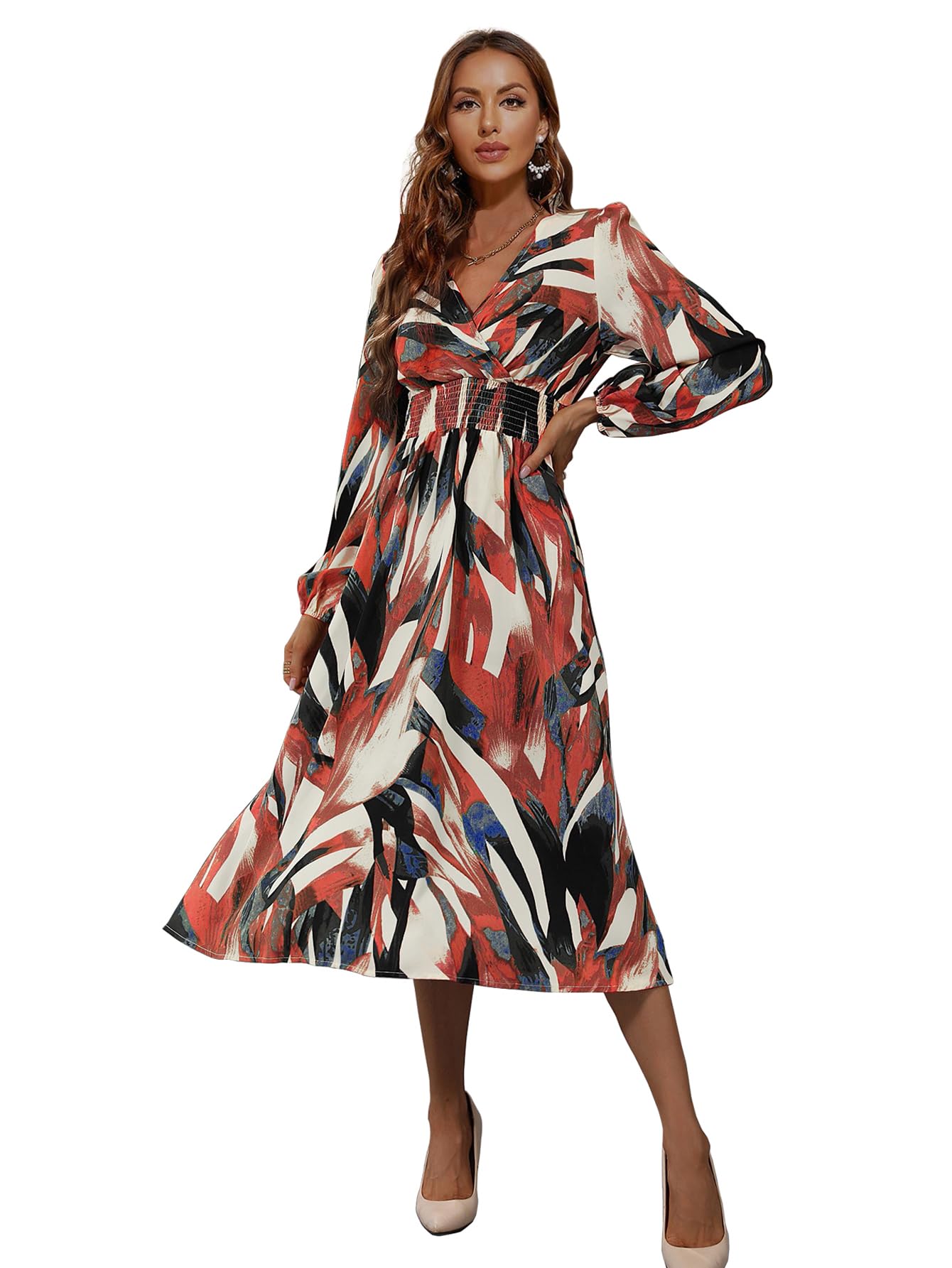 Sugathari Creap Pink V-Neck Maxi Western Dresses For Women (Dress2 85 Pink Xl)