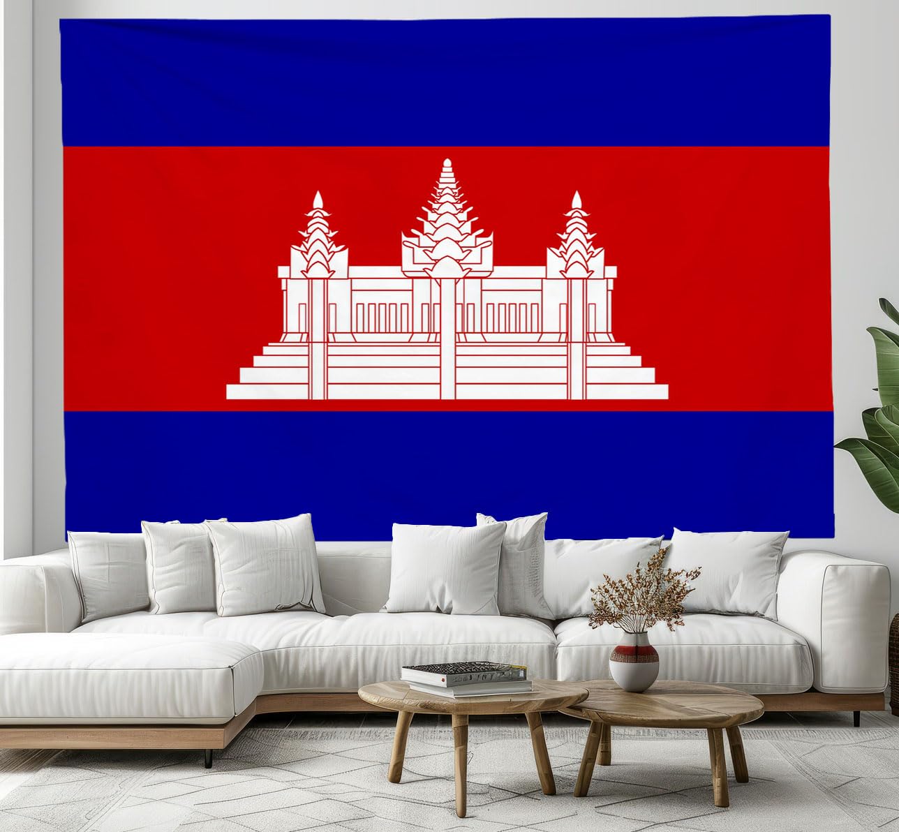 Drapeau Cambodge tenture murale pour chambre ado et déco salon moderne - 8