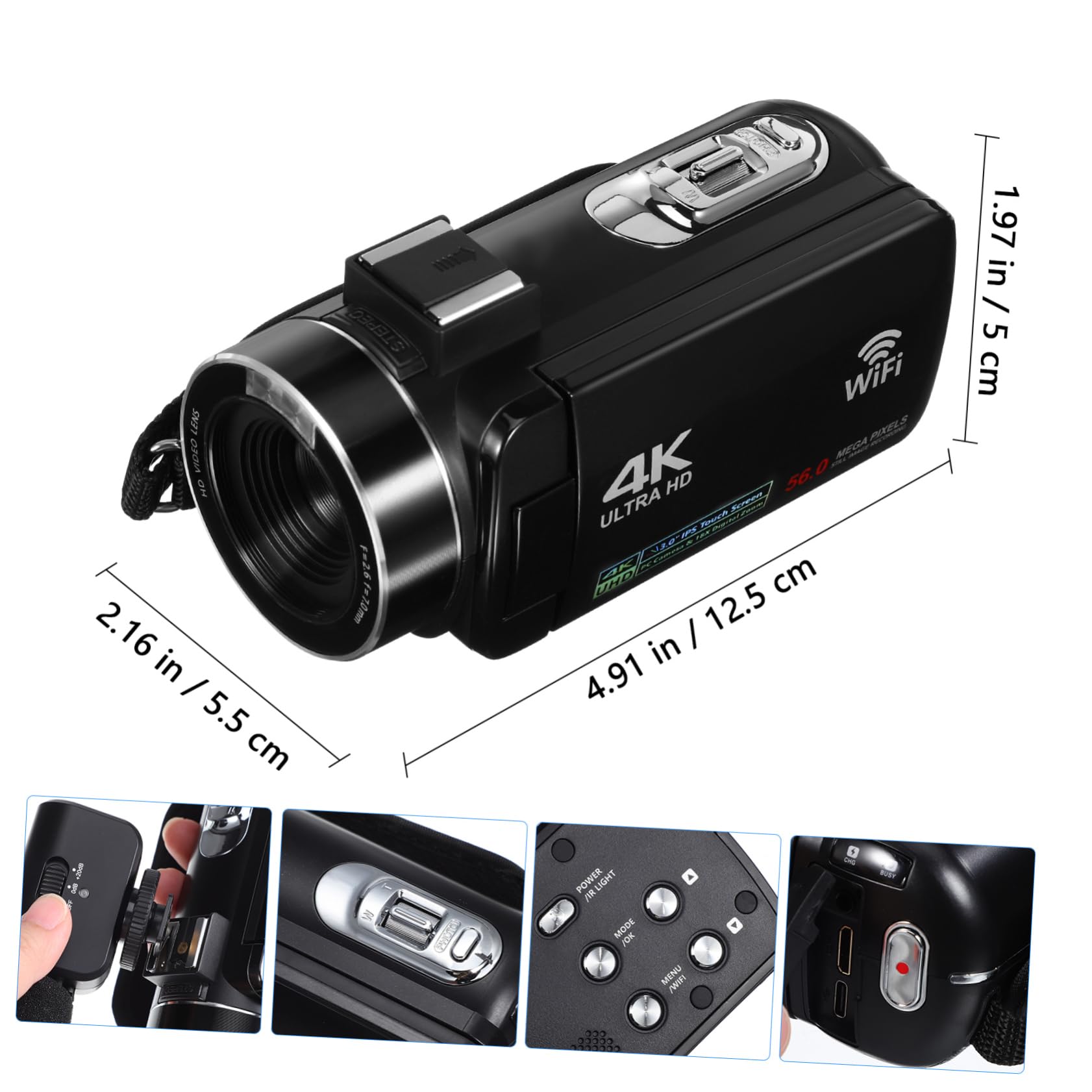 DOITOOL 4 Inch Touch Screen Digital Camera High Definition Video Camera for Vlogging Filming Recording Compact and Portable Camcorder