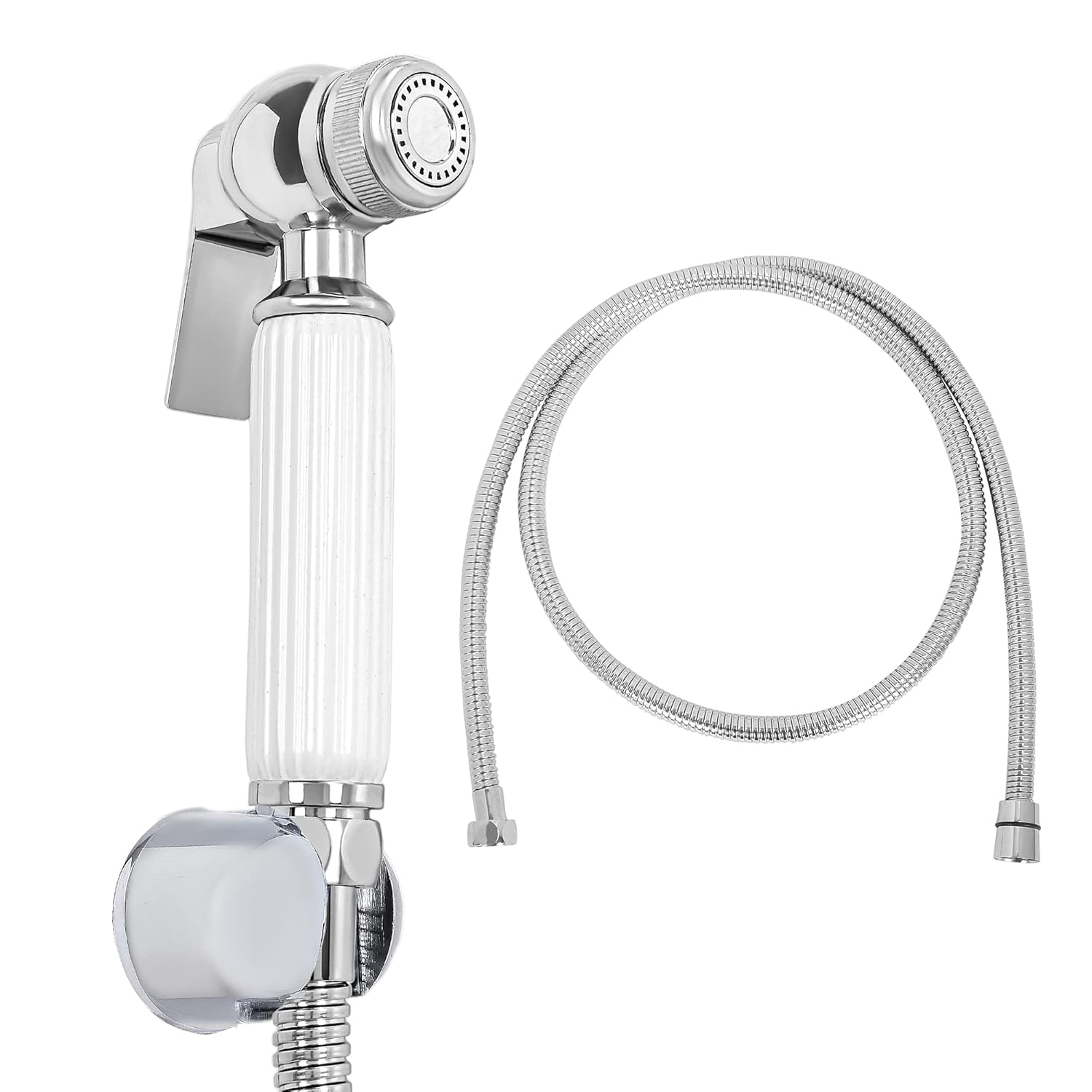 DOCOSS Brass Bathroom Jet Spray for Toilet Heavy Duty with 1.5 Meter Shower Tube Health Faucet