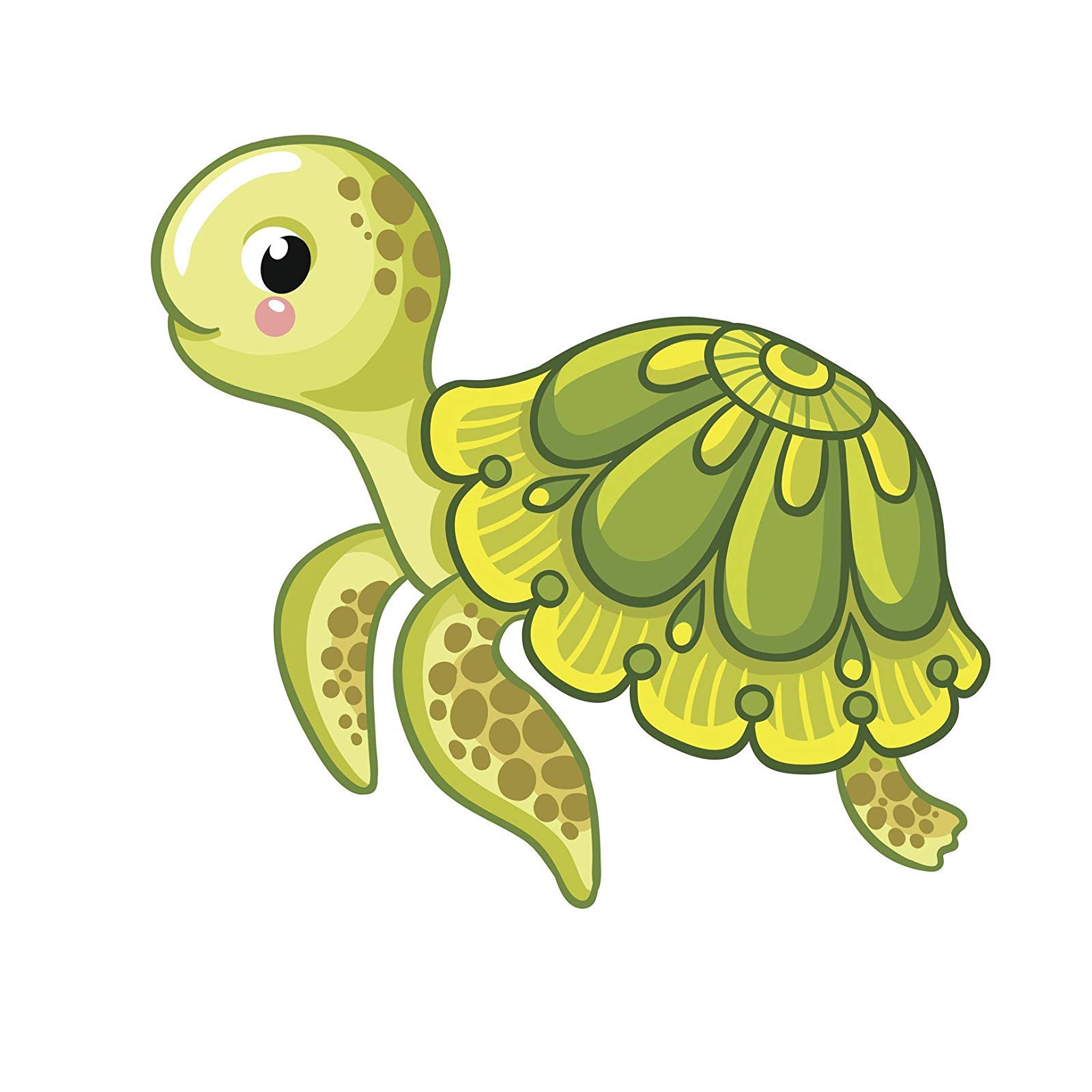 Cute Cartoon Baby Sea Turtle