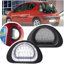 Luces Del Tablero De Mitsubishi Lancer NSLUMO 2 luces LED para placa de matrícula para Peugeot 107 MK1 2005-2014 Citroen C1 2005-2104 LED Tag Lámparas