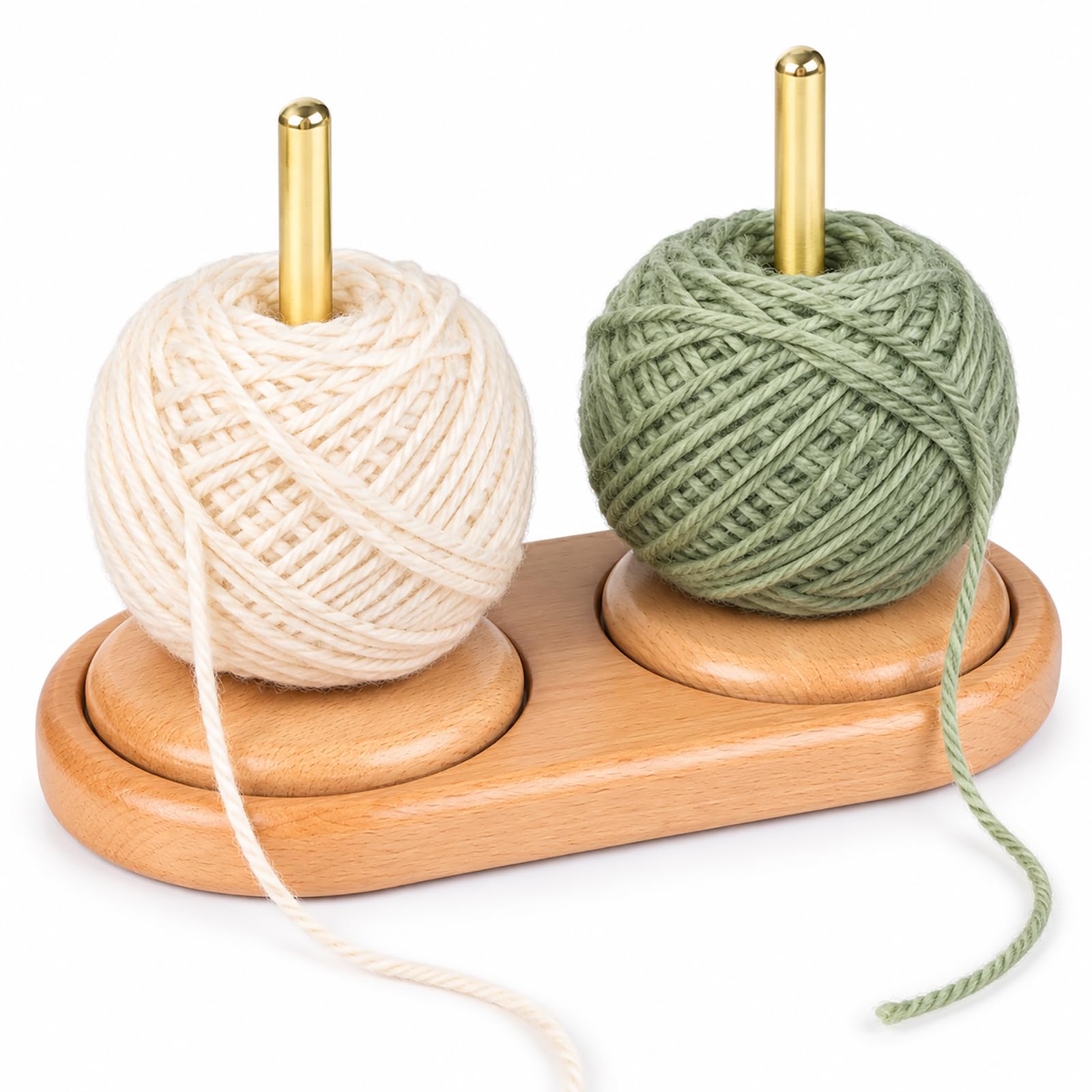 FantasyDay Wood Yarn Holder with Twirling Mechanism Classic, Wooden Spinning Yarn &amp; Thread Holder, Knitting Embroidery, Craft &amp; Sewing Supplies (A015)