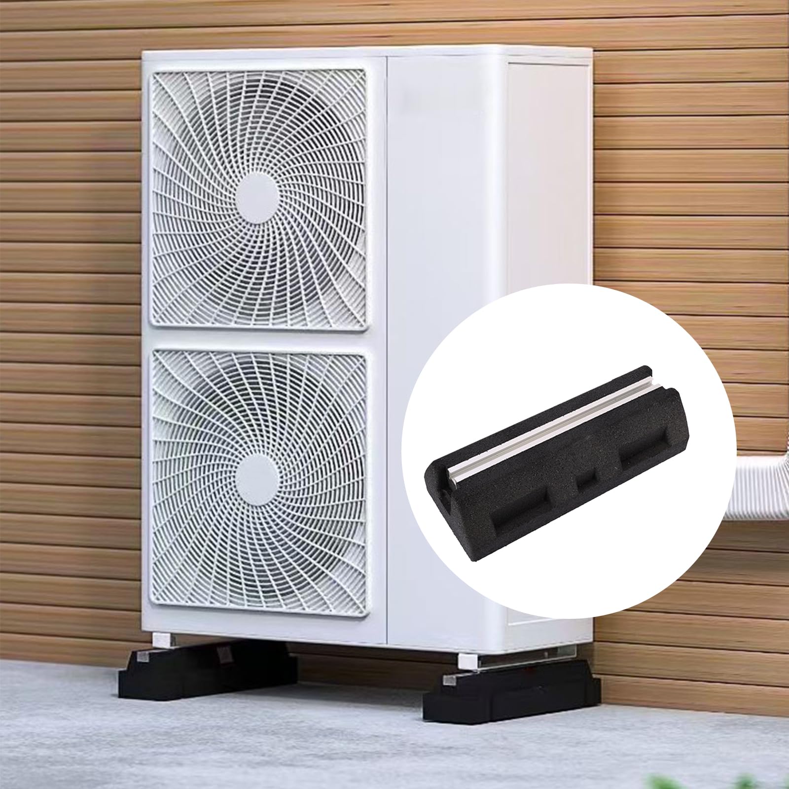 Dämpfungssockel für Klimaanlage und Wärmepumpe - 2 Stück Antivibrationsfüße aus Gummi mit Wasserwaage, UV-beständige 400kg belastbar (450 mm), für Klimaanlage und Wärmepumpen