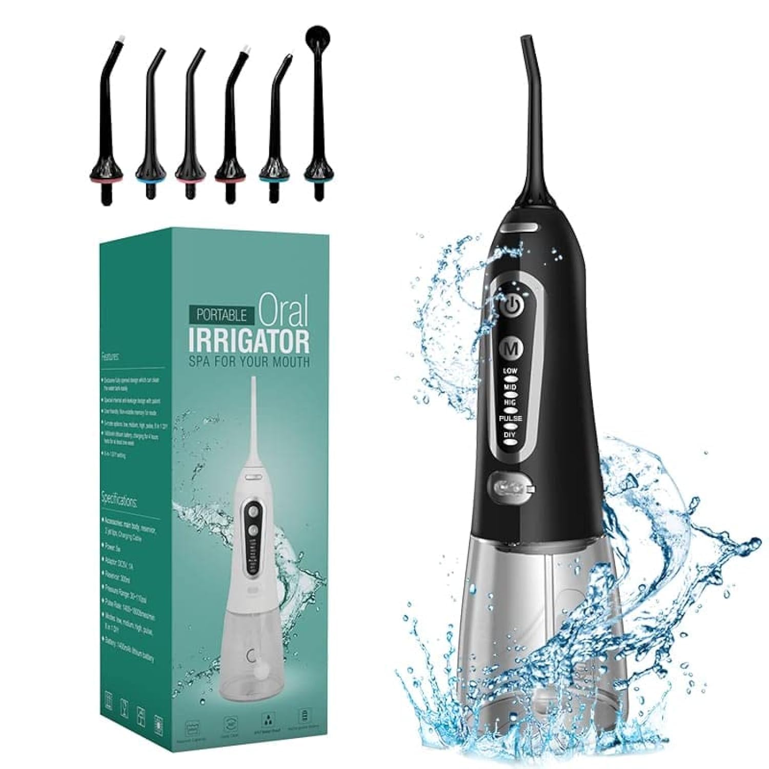 portable Oral irrigator Water Flosser 3D Dental Cleaner (2024 New) model IPX8 Waterproof 5 Modes tank 300ml