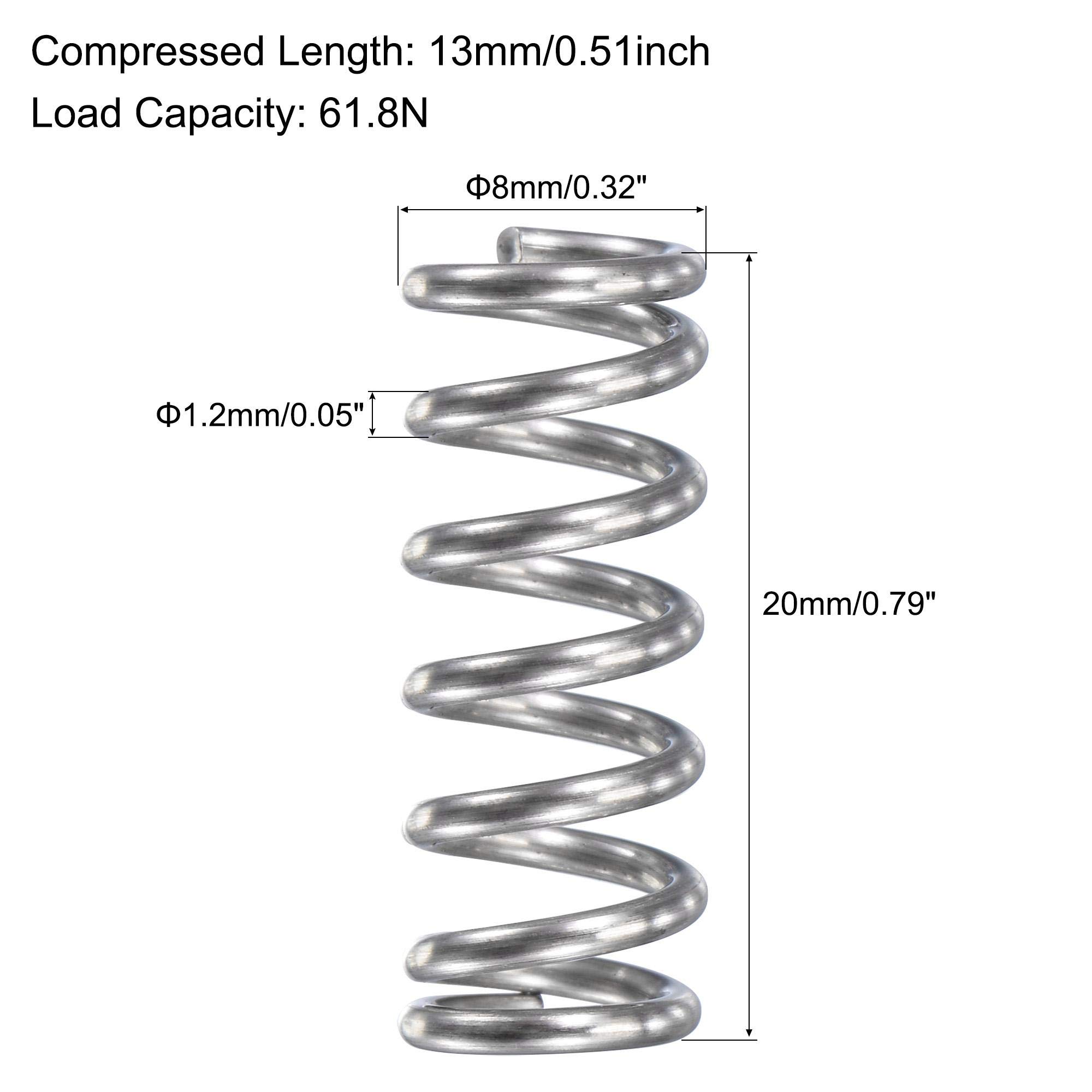Uxcell Copression Spring,304 Stainless Steel,12 OD,1.5 Wire Size - View #11