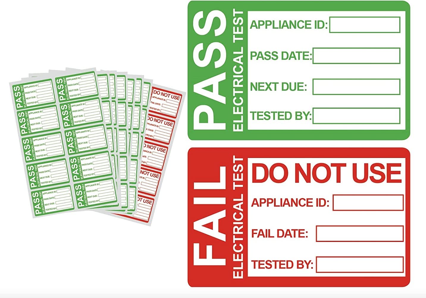 Relay Testing Sticker CAA Trading 100 x PAT Safety Test Stickers Electrical Safety Testing ...