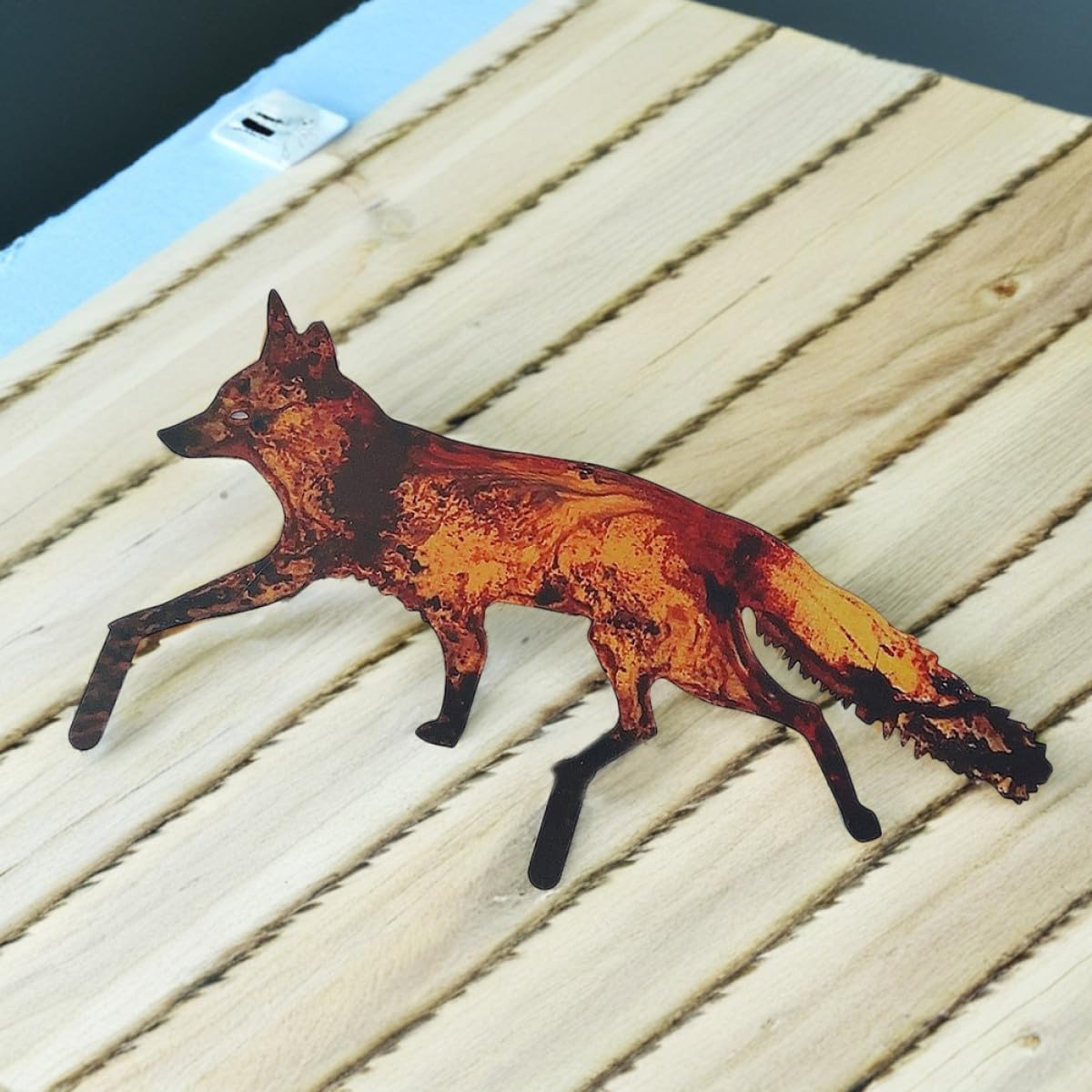 Toddmomy Gartenstecker aus Eisen mit Lebendigem Fuchs Motiv Kreative und Elegante Outdoor Deko für Garten und Hof Einfache Montage und Vielseitige Verwendung