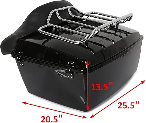 Miniatura 6 de ECOTRIC King Tour Pack Baúl de Equipaje con Parrilla Superior y Respaldo Compatible con Harley Touring Road King Electra Glide Road Glide Street