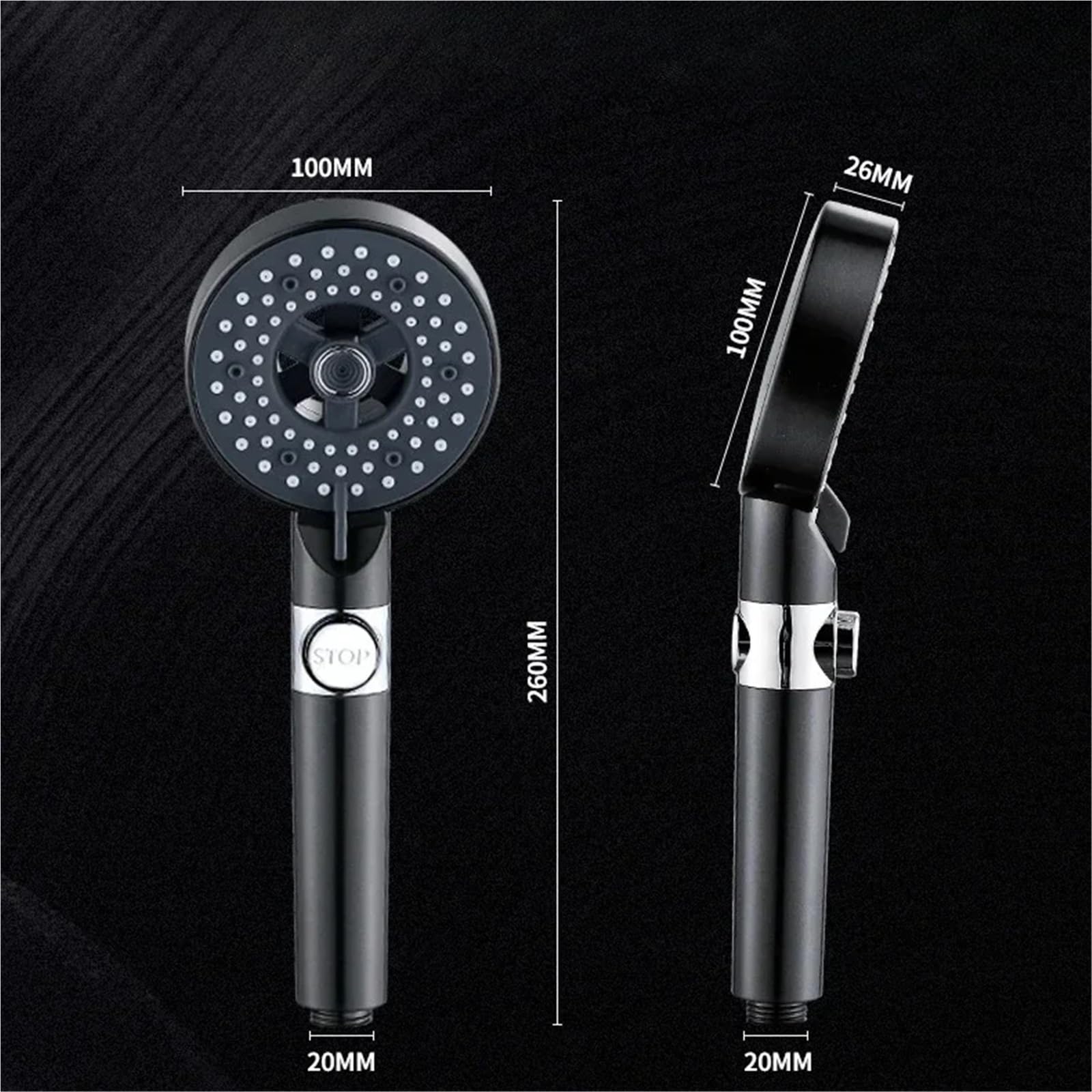 Cabezal De Ducha Ducha portátil for grifo de baño, cabezal ducha, filtro purificador agua, manguera alta presión, perilla lluvia Para BañO En Casa(Black)