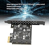 Vista 2 de Zunate Tarjeta PCIe a USB 3.2 GEN1, tarjeta de expansión frontal GEN1 USB3.2 de 5 Gbps, tarjeta de expansión PCI Express, tarjeta vertical