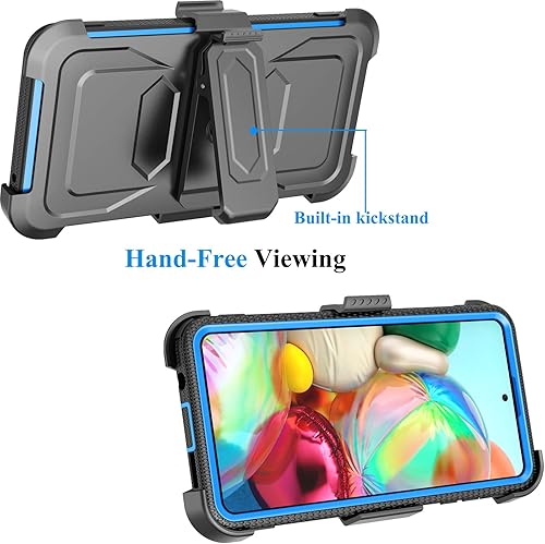 Miniatura 3 de Njjex Funda resistente para Samsung Galaxy A71 5G, funda para Galaxy A71 + protector de pantalla de vidrio templado 2 unidades, Nbeck a prueba de