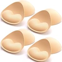 KSang Sew-in Bra Pads Inserts: 4 Pairs Push-Up Breast Enhancers for Sports Bras, Swimsuits & Bikinis - AA/A Cup Lift