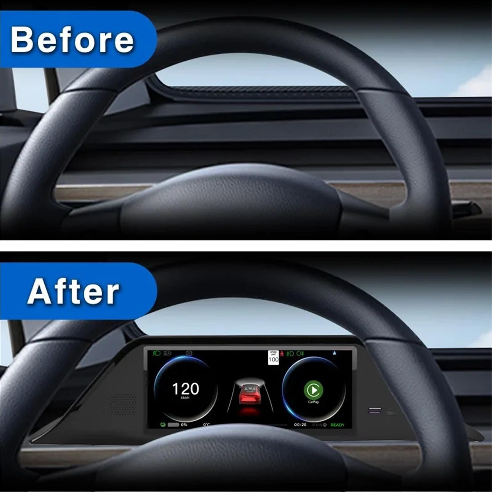 wyświetlacz Headup Pasuje do modelu Y/3 Panel instrumentów LCD Panel instrumentów z ekranem dotykowym Wyświetlacz przezierny z CarPlay Android Auto