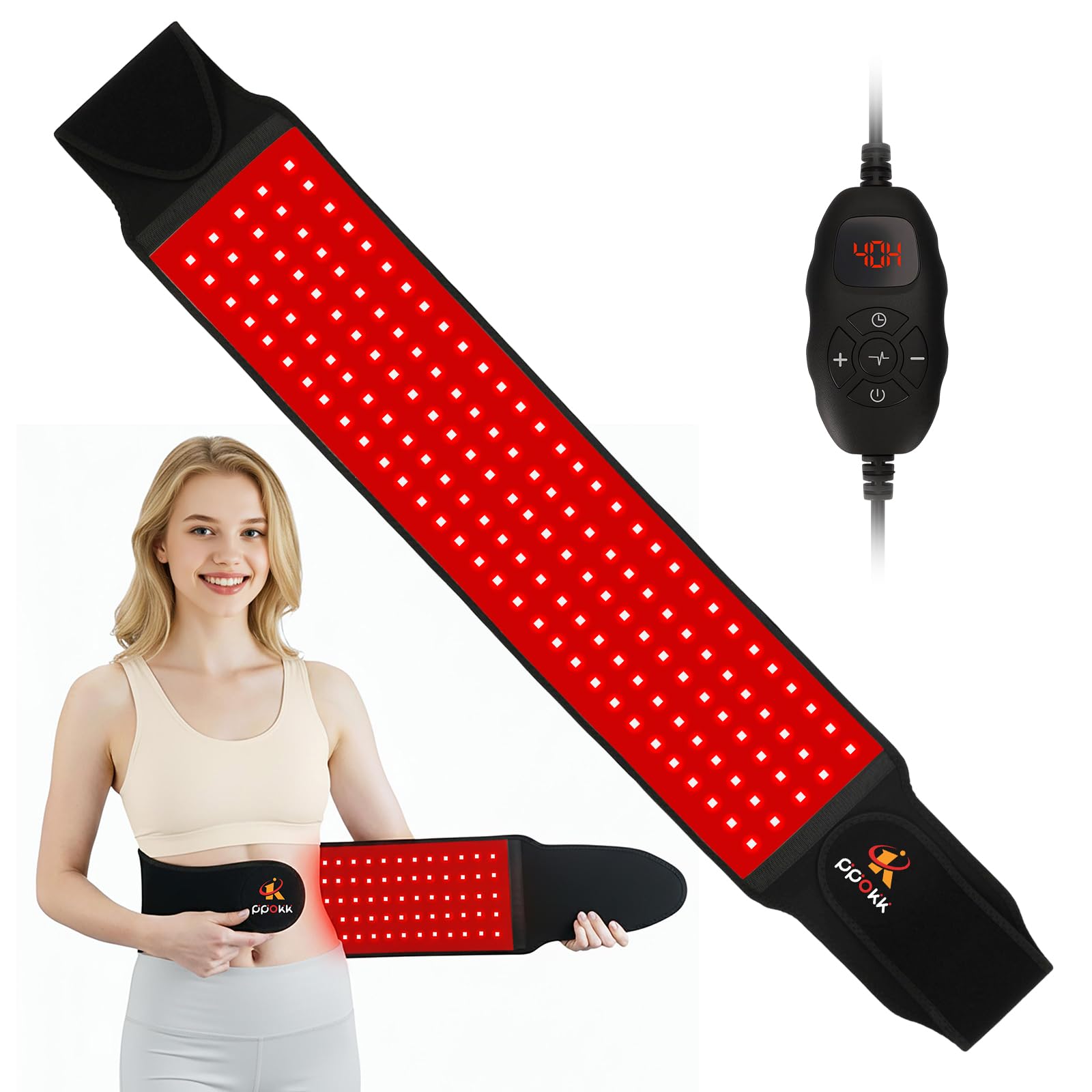 Photo 1 of Red Light Therapy for Body,150 LEDs Infrared Light Therapy Wrap Belt for Waist,Upgraded 3 in 1 Led Beads,660nm Red Light &850nm Near Infrared Light Device for Back with Timer