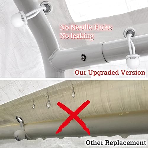 Miniatura 5 de BenefitUSA Cubierta de refugio de repuesto para carpa de garaje de 12 x 20 pies con cuerdas elásticas (blanco)