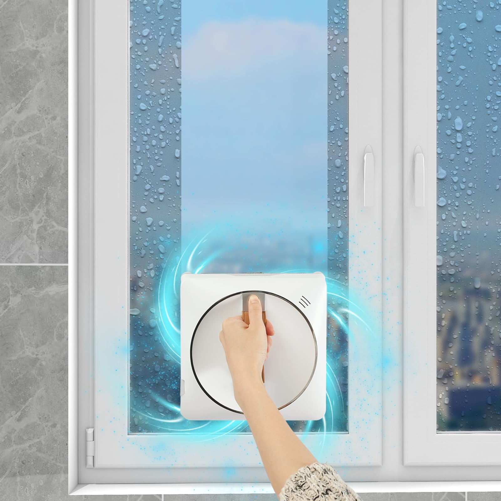 Robot limpiador de ventana automático de ventana, robot limpiador de cristal inteligente, aspirador 2500Pa control remoto APP seguridad anticaída doble pulverización casa apartamento gran ventana
