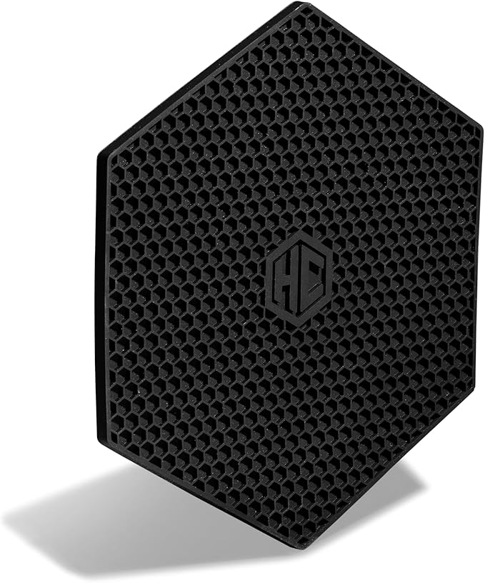 HexClad Hexagon Silicone Trivets, 2-Pack, Nonslip and Heat Resistant Hot Pads, Black