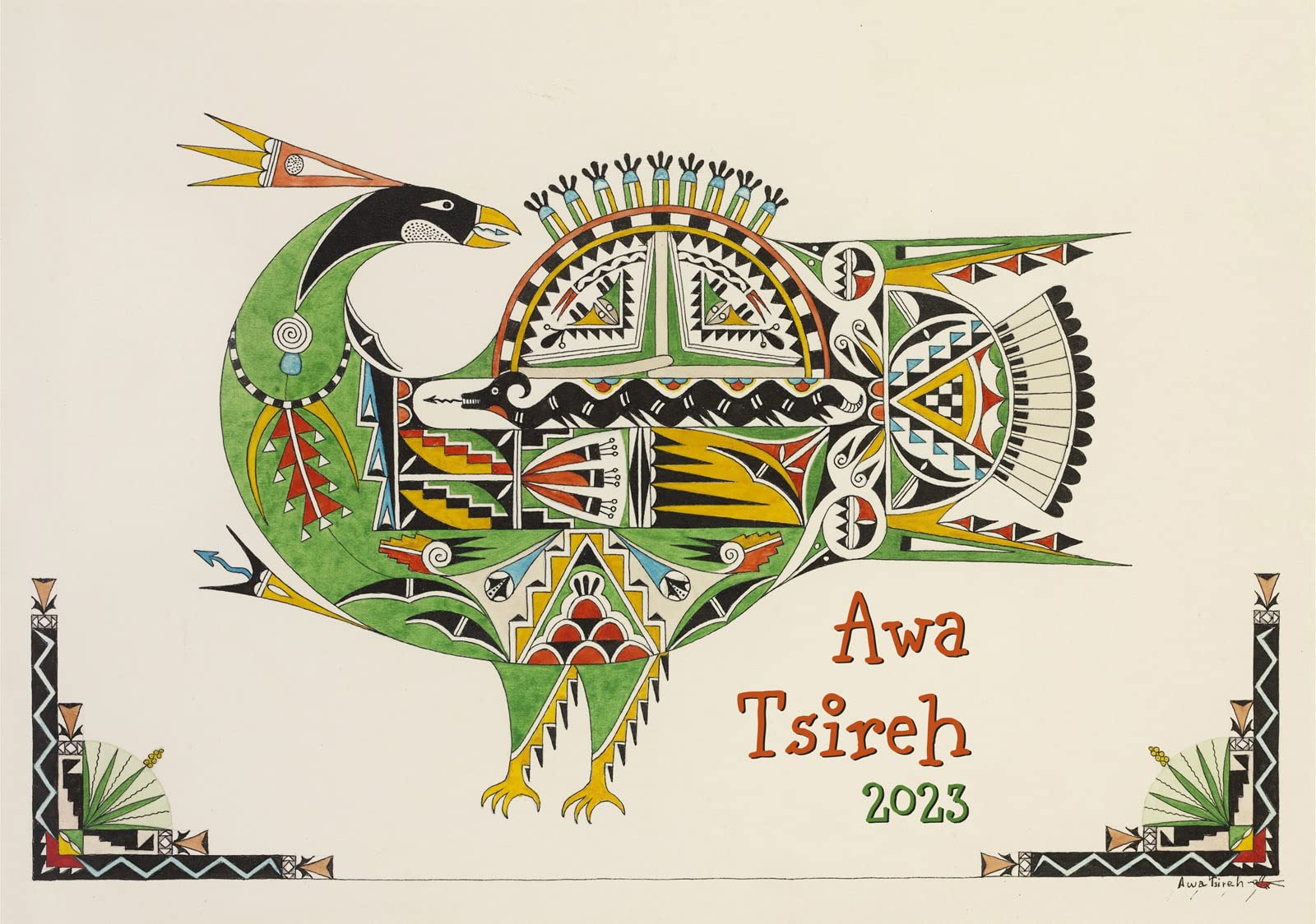 amazon-com-2023-wall-calendar-13-pages-8-x12-native-american-na-ve-art-by-awa-tsirech-modern-museum-retro-poster-vintage-office-products