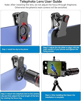 Apexel Camera Lens Kit,18x Monocular Telescope with Eyecup,0.63x Wide lens&15x Macro Lens,198¡ãFisheye Lens,Flexible Camera Tripod for iPhone and most Smartphone