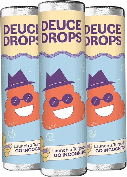 Two Pillars Deuce Drops Toilet Bowl Cleaner Tablets – Pocket-Sized Toilet Freshener & Skid Mark Reducer for Home, Work, and Travel Use | 30 Tabs