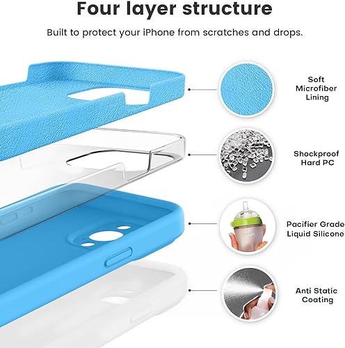 Miniatura 2 de Vooii Funda compatible con iPhone 15 Pro, silicona líquida Defender mejorada, protección mejorada de la cámara forro de microfibra suave