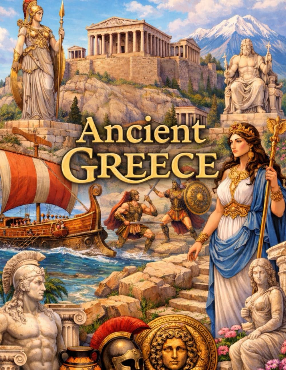 Ancient Greece: a stunning colouring book for adults