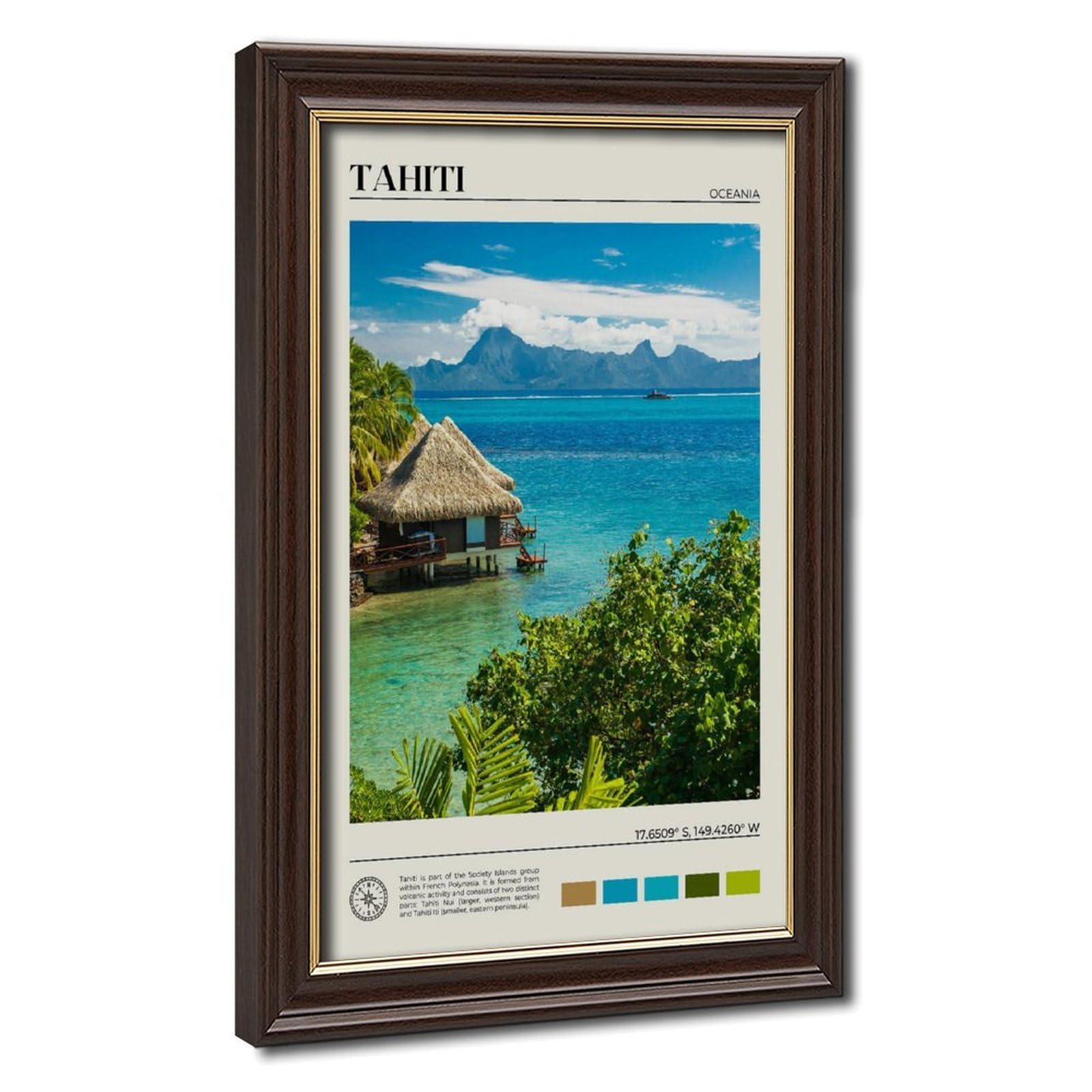 Bareronor Tahiti Poster Canvas Poster Wall Art Decor Print Picture Paintings for Living Room Bedroom Decoration 20" L X 30" W