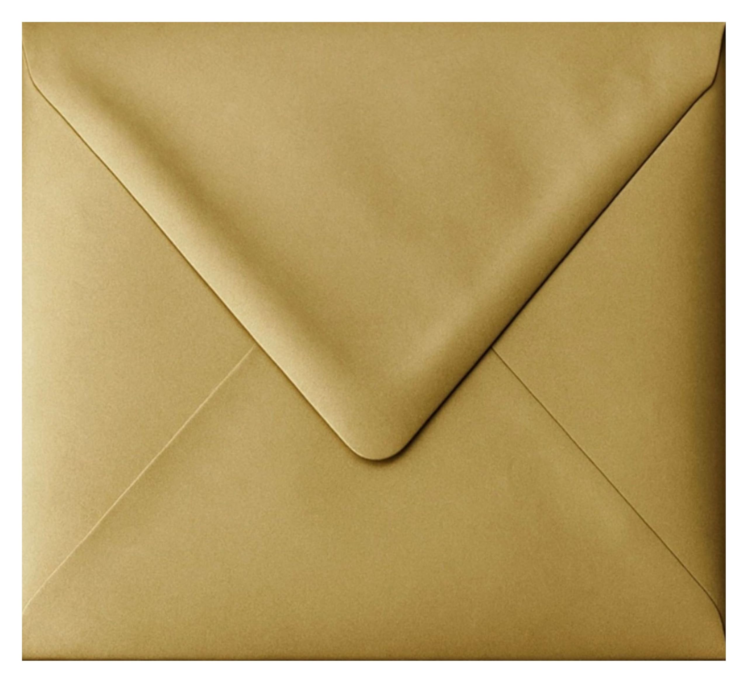 Sobres Dorados De 155 X 155 Mm Para Tarjetas Cuadradas (paquete De