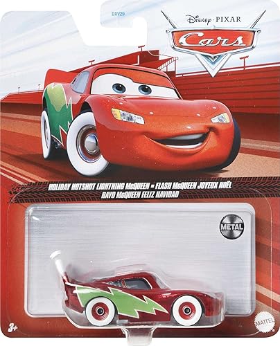Miniatura 4 de Disney and Pixar Cars Holiday Hotshot Lightning McQueen juguetes de automóvil de carreras coleccionables en miniatura basados en películas de autos